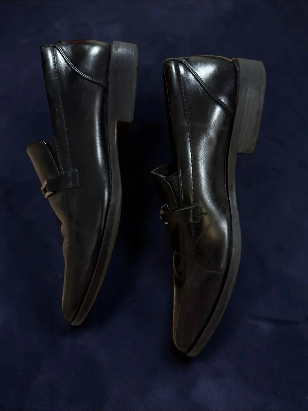 Stacy Adams Men’s Black Leather Slip-On Tassel Loafers